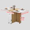 Extendable Drop Leaf Folding Dining Table, Wooden Folding Dining Table with Wheels & 3 Large Capacity Storage Spaces, Small Apartment Collapsible Table, Space Saving Foldable in 3 Forms ( Color : F ) view 2