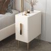 9.8~15.7inch Width Nightstands Modern Night Table with 2 Drawers Night Stand Bedside Tables Narrow Nightstand (Color : White, Size : 13.8x15.7x19.7in) view 1