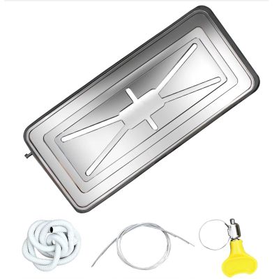 BABLO Air Conditioner Drip Pan with Drain Hose Stainless Steel Material High Strength Erosion Resistance with Clamp and Steel Wire Drain Pan for AC Unit (Size : 3-5P)