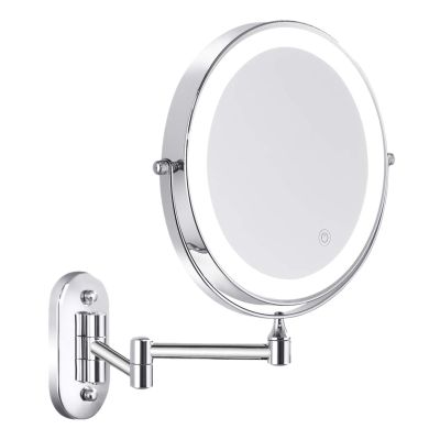 BebeXi Wall Mounted Vanity, Bathroom Bathtub, Make-up Mirror. 1X/5X Magnifying Vanity Mirror with LED Swivel Folding Lighting