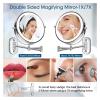 BebeXi Wall Mounted Vanity, Bathroom Bathtub, Make-up Mirror. 1X/5X Magnifying Vanity Mirror with LED Swivel Folding Lighting view 4
