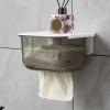 Adhesive Tissue Box Holder, Wall Mounted Tissue Box Cover Dispenser, Under Cabinet Paper Holder, Clear Toilet Paper Holder for Home Restaurant Bathroom Desk Bedroom Kitchen(Coffee Brown) view 2