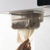 Adhesive Tissue Box Holder, Wall Mounted Tissue Box Cover Dispenser, Under Cabinet Paper Holder, Clear Toilet Paper Holder for Home Restaurant Bathroom Desk Bedroom Kitchen(Coffee Brown) view 3