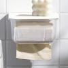 Adhesive Tissue Box Holder, Wall Mounted Tissue Box Cover Dispenser, Under Cabinet Paper Holder, Clear Toilet Paper Holder for Home Restaurant Bathroom Desk Bedroom Kitchen(Coffee Brown) view 4