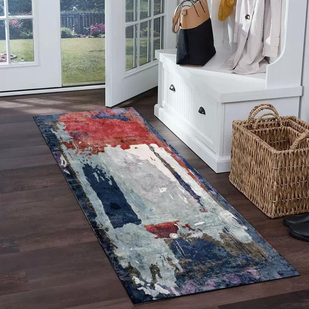 Jinnrug Hallway Narrow Runner Rug Non-Slip Washable Long Corridor Carpet Runners for Entryway, Kitchen, Bedroom Floor Mat 60x100cm/80x350cm/90x400cm (Size : 2 ft 3.3 ft)