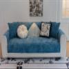 Huierxun Luxury Solid Color Chenille Sofa Cover Waffle Soft Sofa Slipcover Non-Slip Sectional Couch Covers Anti Cat Scratch Armrest Backrest Recliner Cover (Blue,36''x63'') view 1