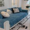 Huierxun Luxury Solid Color Chenille Sofa Cover Waffle Soft Sofa Slipcover Non-Slip Sectional Couch Covers Anti Cat Scratch Armrest Backrest Recliner Cover (Blue,36''x63'') view 2