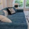 Huierxun Luxury Solid Color Chenille Sofa Cover Waffle Soft Sofa Slipcover Non-Slip Sectional Couch Covers Anti Cat Scratch Armrest Backrest Recliner Cover (Blue,36''x63'') view 3