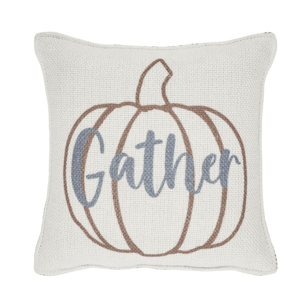VHC Brands Bountifall Pumpkin Gather Pillow 6x6
