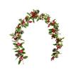 DOITOOL Xmas Red Berry Garland Leaves Artificial Christmas Wall Decor for Home Door and Tree for Holiday Festivities and Seasonal Decoration view 1