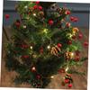 DOITOOL Xmas Red Berry Garland Leaves Artificial Christmas Wall Decor for Home Door and Tree for Holiday Festivities and Seasonal Decoration view 4