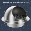 Chimney Vent Cowl Cap, with Mesh 304 Stainless Steel Rainproof Exterior Wall Air Outlet Exhaust Pipe Outdoor Rain and Snow Cover Protector Cap (125mm/5Inch) view 2