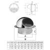 Chimney Vent Cowl Cap, with Mesh 304 Stainless Steel Rainproof Exterior Wall Air Outlet Exhaust Pipe Outdoor Rain and Snow Cover Protector Cap (125mm/5Inch) view 4