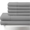 800-Thread-Count, 100% Egyptian Cotton, 7-PC Sheet Set |2 Fitted, 1 Flat, 4 Pillowcases| 800TC Soft Breathable Long Staple Cotton, Fits 12" Deep Pockets - Split King Size, Light Grey Color view 1