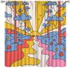 70s Vintage Blackout Curtains, Sun Rainbow Hippie Flower Botanical Funky Bohemian Chic Flower Abstract Aesthetic for Bedroom Living Room,72X63 Inch view 1