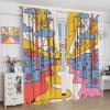 70s Vintage Blackout Curtains, Sun Rainbow Hippie Flower Botanical Funky Bohemian Chic Flower Abstract Aesthetic for Bedroom Living Room,72X63 Inch view 4