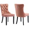 ODUSE-DAILY Velvet Dining Chairs Set of 2, Kitchen & Dining Room Chairs Set of 2, Tufted Dining Chairs, Velvet Upholstered, Solid Wood Frame (Pink) view 1