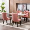 ODUSE-DAILY Velvet Dining Chairs Set of 2, Kitchen & Dining Room Chairs Set of 2, Tufted Dining Chairs, Velvet Upholstered, Solid Wood Frame (Pink) view 2
