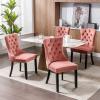 ODUSE-DAILY Velvet Dining Chairs Set of 2, Kitchen & Dining Room Chairs Set of 2, Tufted Dining Chairs, Velvet Upholstered, Solid Wood Frame (Pink) view 4