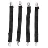 KJAOYU 4 PCS Bed Sheet Clips Keep Bedsheets in Place Adjustable Bed Sheet Fasteners Suspenders Corner Bands Suspenders for Fitted Sheets lastic Sheet Band Straps Clips(Black) view 1
