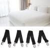 KJAOYU 4 PCS Bed Sheet Clips Keep Bedsheets in Place Adjustable Bed Sheet Fasteners Suspenders Corner Bands Suspenders for Fitted Sheets lastic Sheet Band Straps Clips(Black) view 2