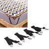 KJAOYU 4 PCS Bed Sheet Clips Keep Bedsheets in Place Adjustable Bed Sheet Fasteners Suspenders Corner Bands Suspenders for Fitted Sheets lastic Sheet Band Straps Clips(Black) view 3
