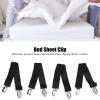 KJAOYU 4 PCS Bed Sheet Clips Keep Bedsheets in Place Adjustable Bed Sheet Fasteners Suspenders Corner Bands Suspenders for Fitted Sheets lastic Sheet Band Straps Clips(Black) view 4