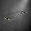 Gold and Black Towel Bar Wall-Mounted Stainless Steel Towel Rail Bathroom Accessories Sets Paper Holder Towel Ring Toilet Brush,Double Pole view 1