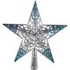 Beatifufu Blue Hollowed Christmas Tree Topper Star 8 Inch Glitter Hanging Xmas Decoration for Home Small Tree Top Ornament view 1