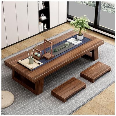 Pettershop Japanese Floor Table, Rectangular Japanese Style Tatami Table,Vintage Tea Table Low Table, Or Sitting On The Floor Accent Furniture (Color : Brown, Size : 120x60x35cm)
