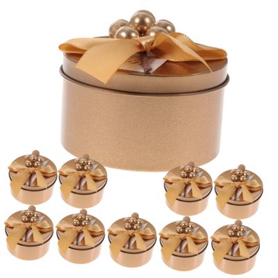 10 Pcs Golden Tinplate Candy Holder Gift Boxes for Xmas Halloween Season