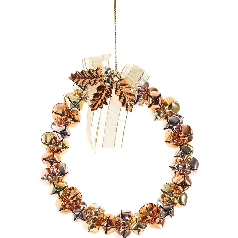 Christmas Wreath Decoration, Bell Wreath Wall Hanging Garland for Indoor Xmas Festival Party Supply Ornament