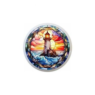 Lighthouse Stained Glass Look in Rainbow of Colors and Designs to Choose From - 1.5" DECORATIVE Glossy Ceramic Dresser Drawer PULLS Cabinet Cupboard KNOBS (03)