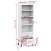 Bookcase with 2 Drawers White,Occasional Shelf,Food Shelf,Cutlery Shelf,Shoe Rack,Decorative Shelf,Office Shelf,for Living Room,Bedroom,Office,Restaurants,cafes,23.6"x13.8"x70.9" Solid Wood Oslo view 2