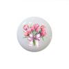 Pink Tulips and Ribbons Several Designs to Choose from - 1.5" Decorative Glossy Ceramic Dresser Drawer PULLS Cabinet Cupboard KNOBS (14) view 1