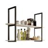 JIAHESHYP Wrought Iron Solid Wood Ceiling Shelf, 2-Layer Ceiling Hanger, Iron Hanging Wine Rack Suspended Ceiling Storage Rack & Display Stand, for Bars/Restaurants/Kitchens (Size : 60 * 30 * 70cm) view 1