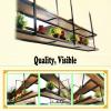 JIAHESHYP Modern Iron Ceiling Hanging Shelf Pot Pan Rack Floating Wooden Shelves Decorative Flower Stand Storage Racking/Wine Holder for Home Kitchen Bar, 8 Sizes (Size : 140 * 30 * 80cm) view 4