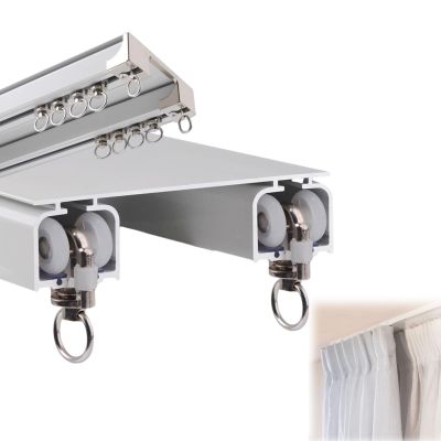 Double Ceiling Curtain Track, Ceiling Mount Curtain Rail System, Room Divider, Aluminum Sliding Drop Ceiling Track Set for Curtains, Curtain Track Ceiling Mounted Straight Ceiling Track ( Color : B ,