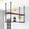 JIAHESHYP Industrial Ceiling Mount Shelf Hanging Floating Shelf, Rustic Garage Storage Rack Wood Shelves, Storage Rack and Display Stand for Kitchen Bar Restaurant, 4 Sizes (Size : 80 * 30 * 90cm) view 1