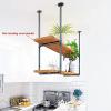 JIAHESHYP Industrial Ceiling Mount Shelf Hanging Floating Shelf, Rustic Garage Storage Rack Wood Shelves, Storage Rack and Display Stand for Kitchen Bar Restaurant, 4 Sizes (Size : 80 * 30 * 90cm) view 4