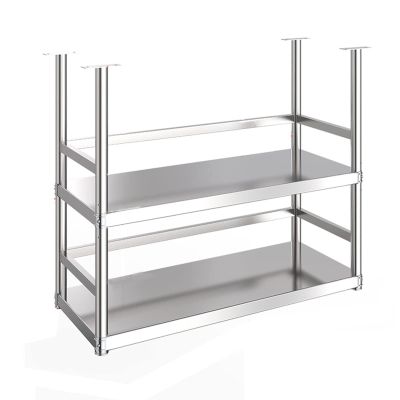 JIAHESHYP 6 Sizes,Ceiling Mount Shelf, Industrial Stainless Steel Kitchen Shelf, Hanging Floating Shelf, Restaurant Bar Display Stand/Decorative Storage Rack (Size : 90 * 35 * 80cm)