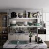 JIAHESHYP 6 Sizes,Ceiling Mount Shelf, Industrial Stainless Steel Kitchen Shelf, Hanging Floating Shelf, Restaurant Bar Display Stand/Decorative Storage Rack (Size : 90 * 35 * 80cm) view 2