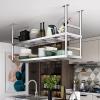 JIAHESHYP Hanging Floating Stainless Steel Shelf, 2-Layer European Ceiling Hanger, Ceiling Mounted Storage Rack, Restaurant Bar Display Stand, 6 Sizes (Size : 100 * 35 * 80vm) view 1