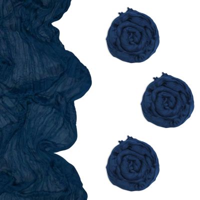 3 Pcs Cheesecloth Table Runner 10FT Gauze Navy Blue Boho Table Runner 35x120inch Rustic Farmhouse Table Runners Wedding Centerpieces for Tables Wedding Bridal Shower Baby Shower Decorations(Navy Blue)