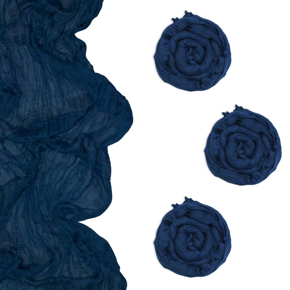 3 Pcs Cheesecloth Table Runner 10FT Gauze Navy Blue Boho Table Runner 35x120inch Rustic Farmhouse Table Runners Wedding Centerpieces for Tables Wedding Bridal Shower Baby Shower Decorations(Navy Blue)