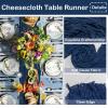 3 Pcs Cheesecloth Table Runner 10FT Gauze Navy Blue Boho Table Runner 35x120inch Rustic Farmhouse Table Runners Wedding Centerpieces for Tables Wedding Bridal Shower Baby Shower Decorations(Navy Blue) view 3