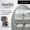 Tribeca Living Portuguese Cotton Flannel Sheets King Size - 170-GSM Deep Pocket Bed Sheet Set for Mattresses up to 21 Inches - 4 Piece Ultra-Soft Printed Bedding in Bella Grey view 2