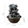 Tabletop Fountain Tabletop Fountain Resin Rock Waterfall Meditation Fountain Indoor Relax Desktop Fountain for Office Home Bedroom, L8.0W8.0H10.2 Desktop Fountains view 2