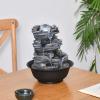 Tabletop Fountain Tabletop Fountain Resin Rock Waterfall Meditation Fountain Indoor Relax Desktop Fountain for Office Home Bedroom, L8.0W8.0H10.2 Desktop Fountains view 4
