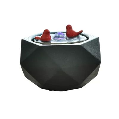 Tabletop Fountain Tabletop Water Fountain Indoor Relaxation Water Fountains Feng Shui Waterfall Fountain with Cutting Surface and Bird Sculpture Decoration for Home Living Room Office Decor Desktop Fo